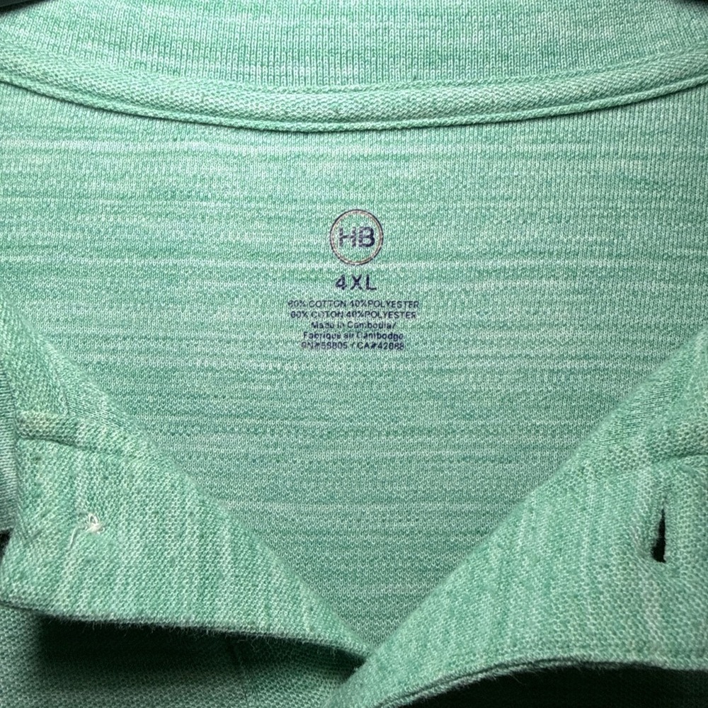 Hb Men's 4XL Polo Shirt 100% Cotton W/ Pocket - Picture 3 of 7